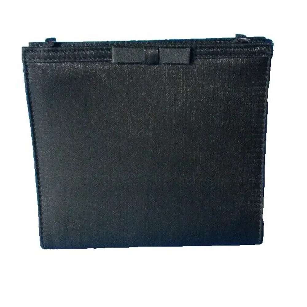 VTG Black Evening Purse W/Straps Snap Closure Bow Front 6.5